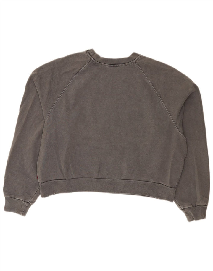 Moletom feminino Levi's Crop Graphic Oversized Jumper Reino Unido 14 Médio Cinza