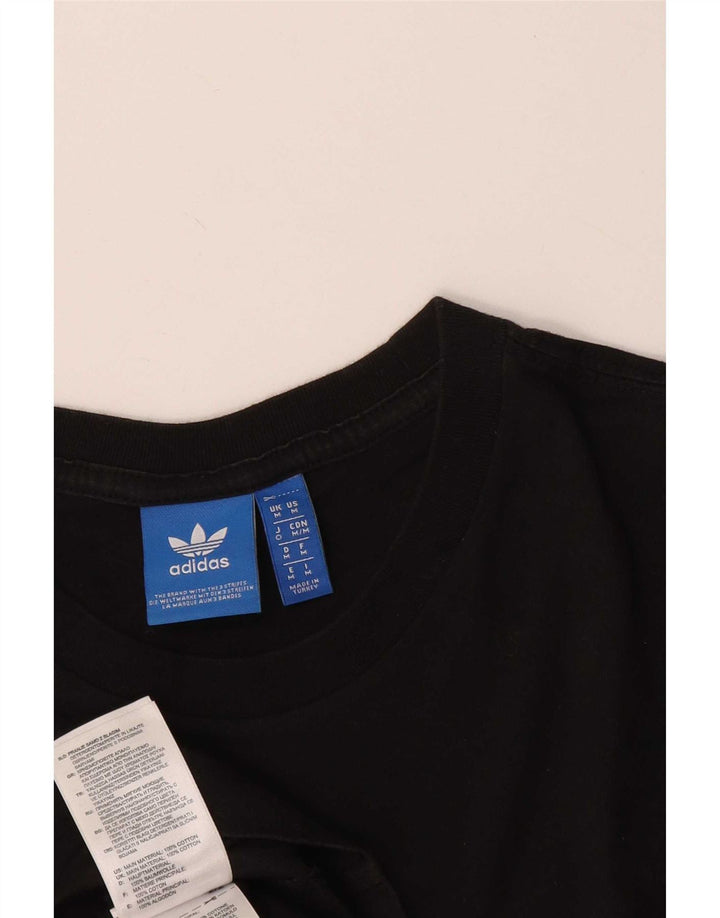 Adidas Mens Graphic T-Shirt Top Médio Algodão Preto