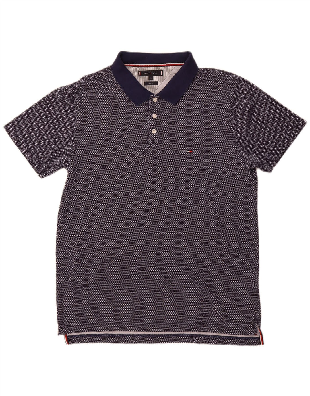Camisa polo masculina TOMMY HILFIGER XL azul marinho algodão manchado