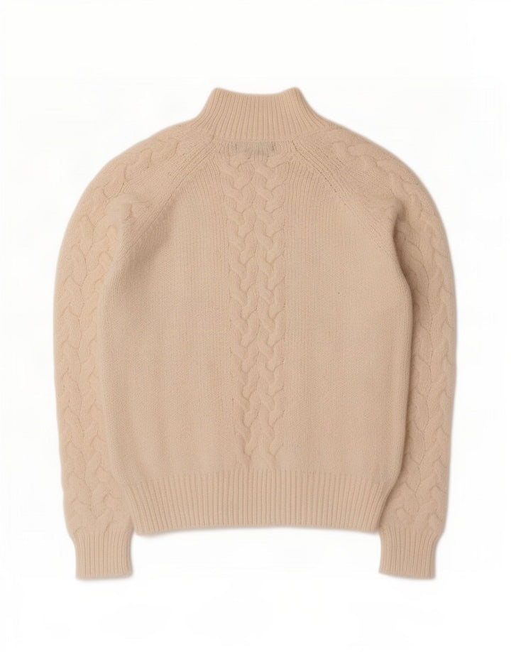 Suéter feminino Marks & Spencer com gola tartaruga Reino Unido 14 médio bege
