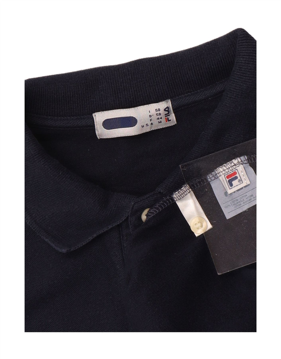 Camisa polo masculina FILA IT 50 algodão azul marinho médio