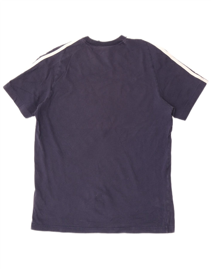 Adidas Mens Camiseta Top Médio Algodão Azul Marinho