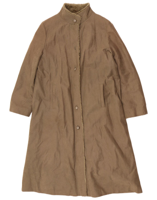Sobretudo Sherpa Feminino Dannimac Reino Unido 14 Grande Poliéster Cáqui