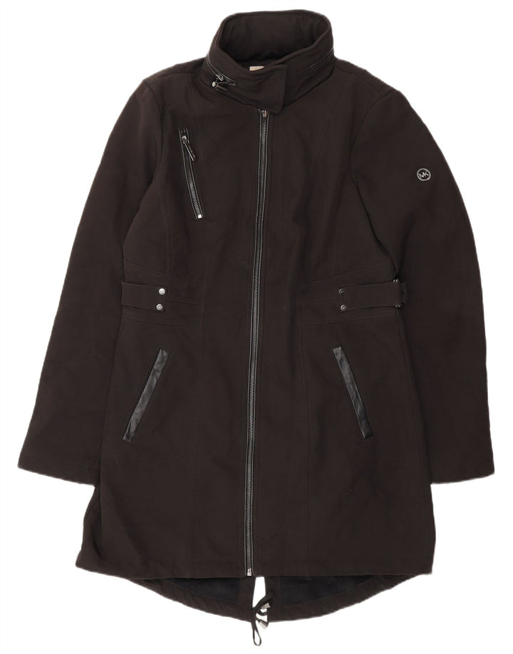 Jaqueta parka feminina com capuz Michael Kors Reino Unido 10 poliéster preto pequeno