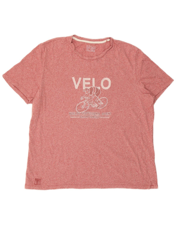 Fat Face Mens Graphic T-Shirt Top 2XL Pink Cotton