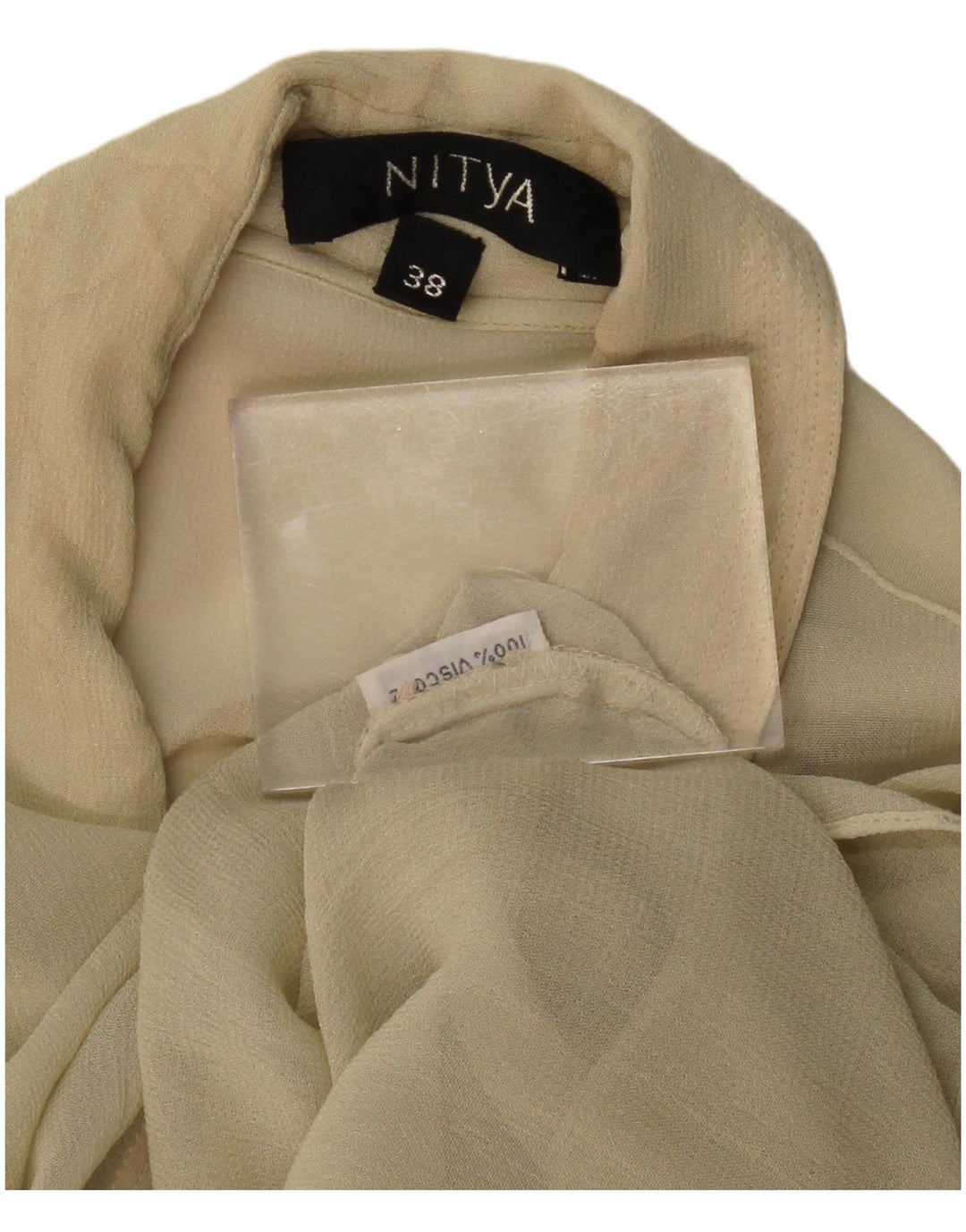Blusa feminina Nitya transparente UE 38 viscose bege médio