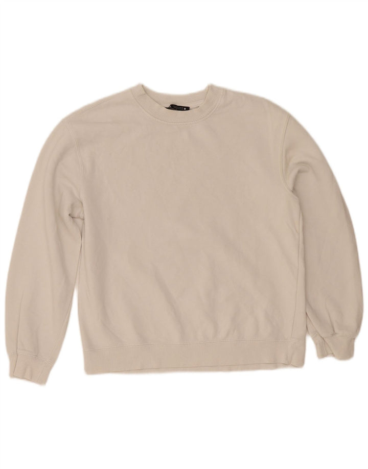 Zara Womens Crop Sweatshirt Jumper Reino Unido 10 Pequeno Branco
