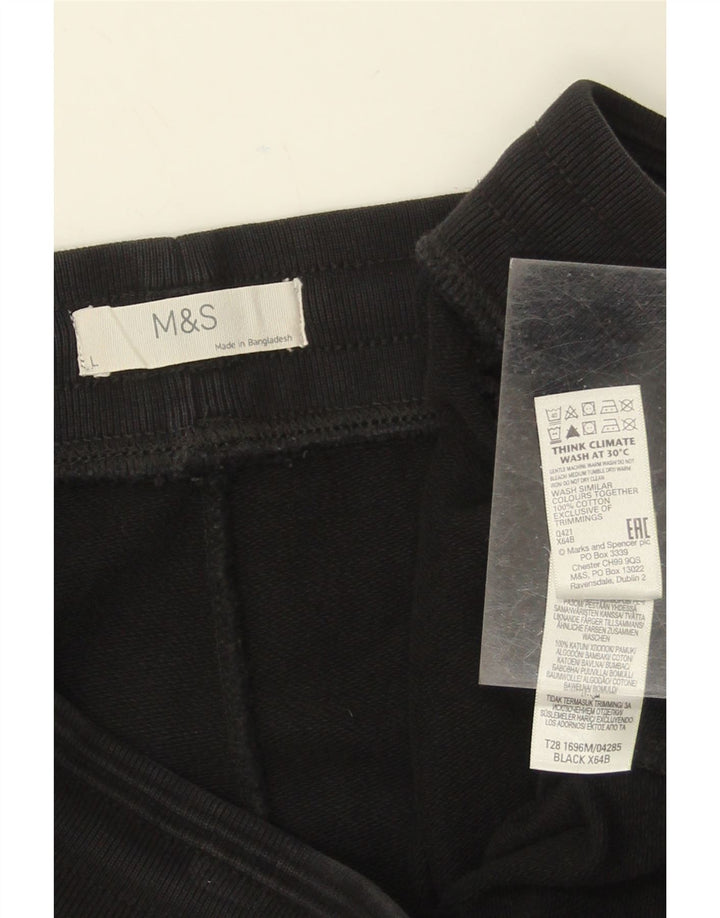Calça de treino feminina MARKS & SPENCER UK 14 grande algodão preto