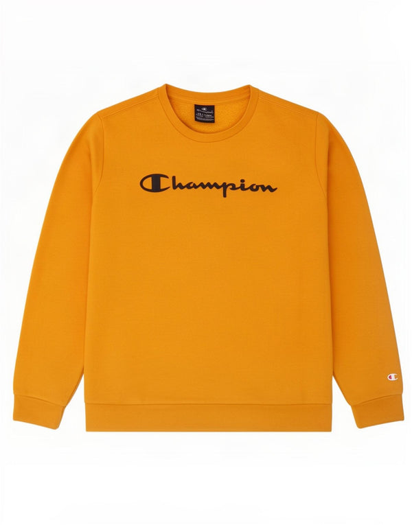 Champion Meninos Moletom Jumper 15-16 Anos 2XL Algodão Amarelo
