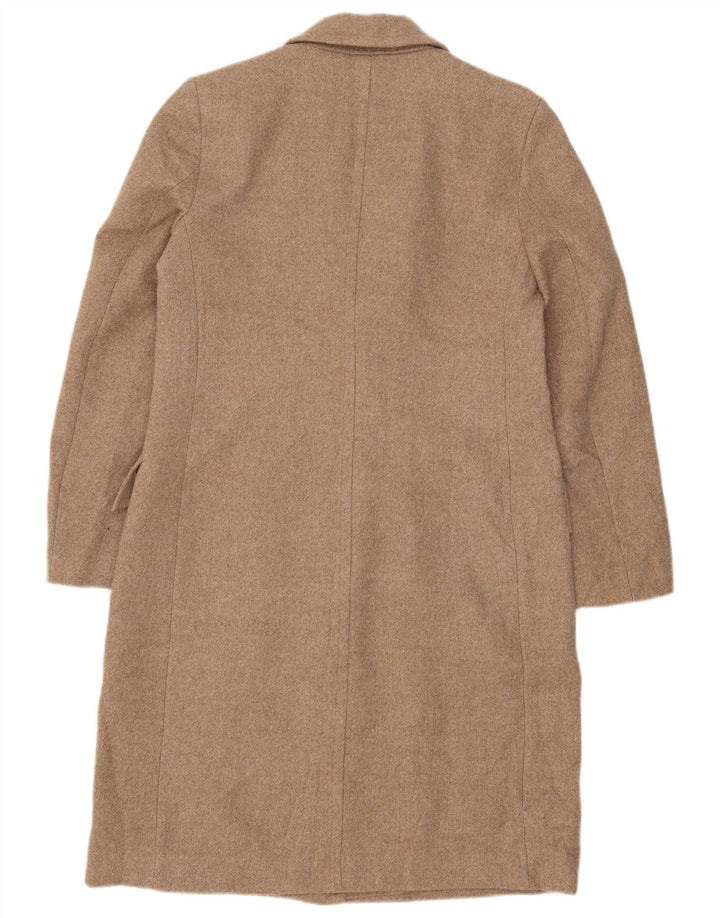 Sobretudo feminino Zara UK 14 poliéster bege médio