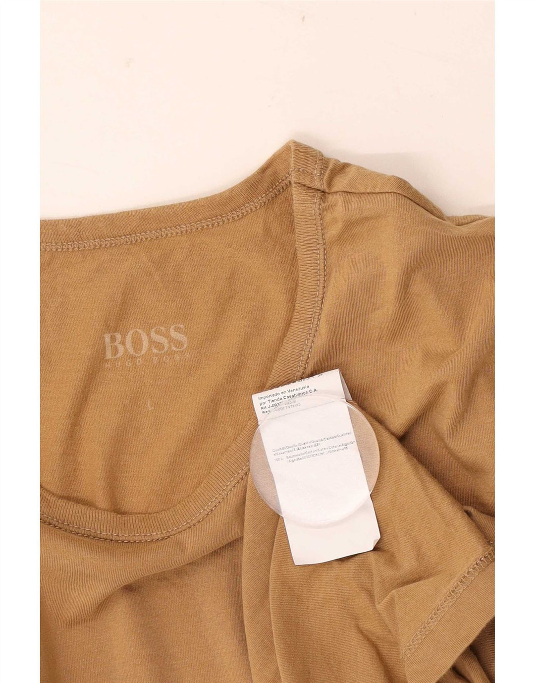 Camiseta masculina Hugo Boss grande algodão bege