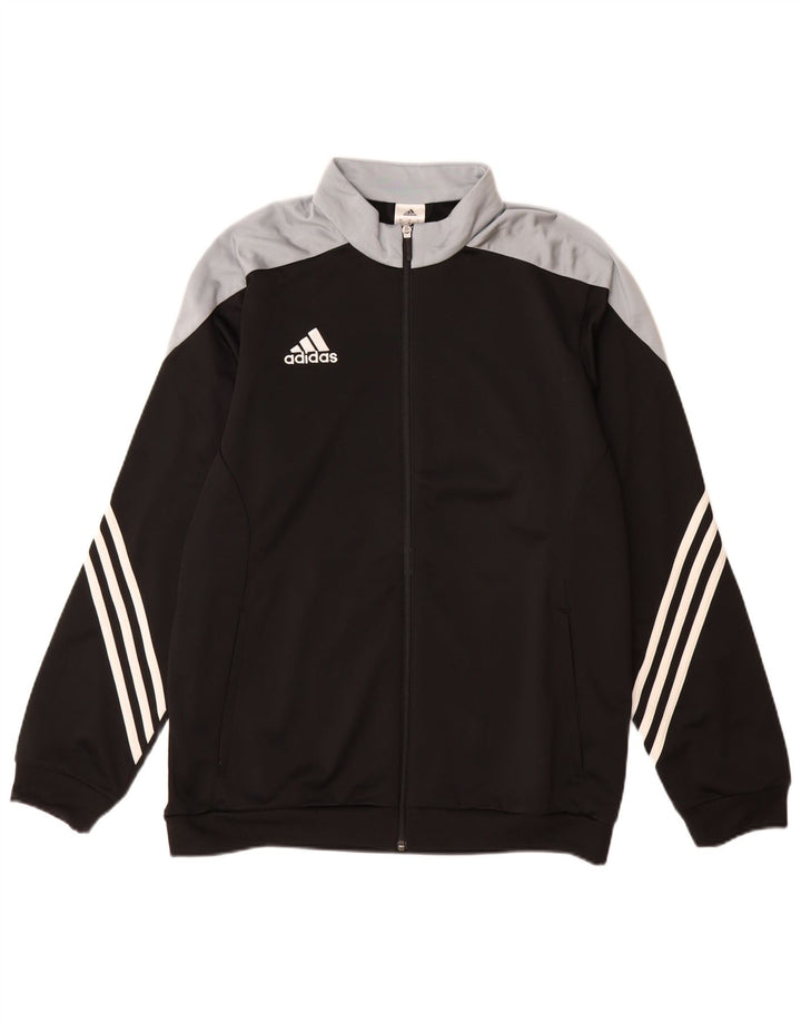 ADIDAS Mens Tracksuit Top Jacket Grande Preto Colourblock Poliéster