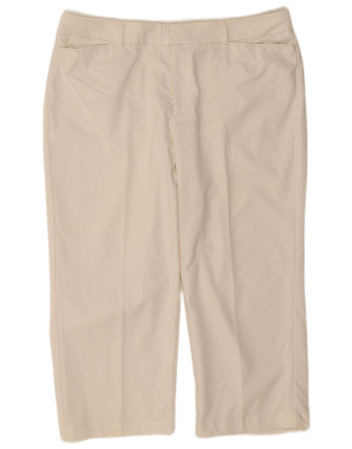 Calça capri feminina DOCKERS reta US 16 2XL W36 L22 algodão branco