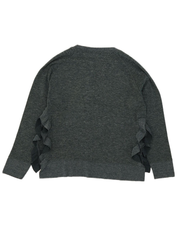 Suéter feminino Zara com gola redonda, Reino Unido 14, verde médio