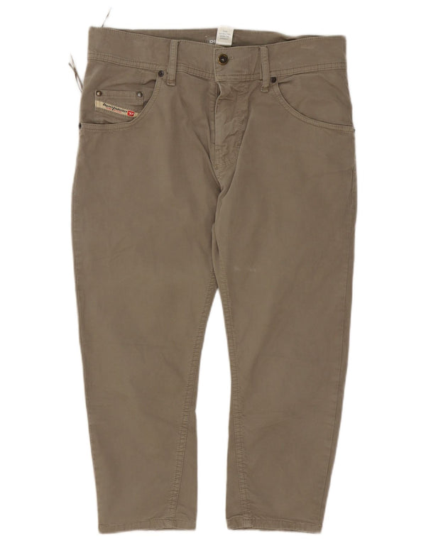 Calça Capri Feminina Slim Diesel W29 L22 Algodão Cáqui