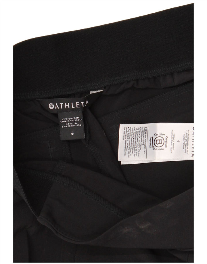 Calça Chino Cônica Feminina ATHLETA EUA 6 Médio W30 L30 Poliéster Preto