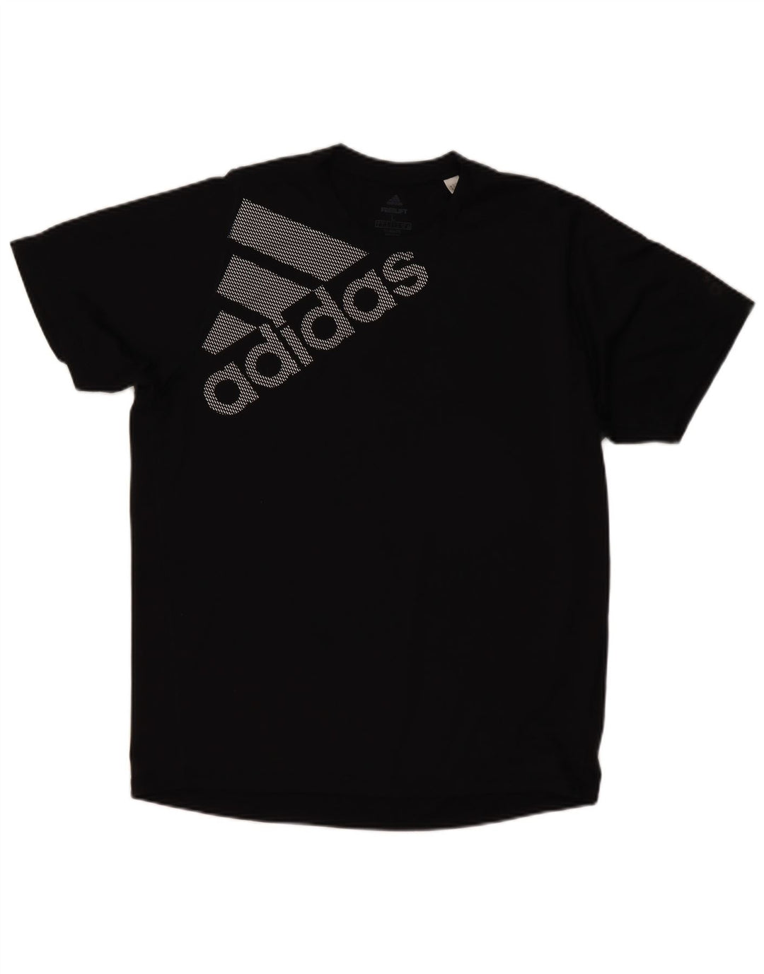 ADIDAS Mens Climalite Graphic T-Shirt Top Grande Poliéster Preto