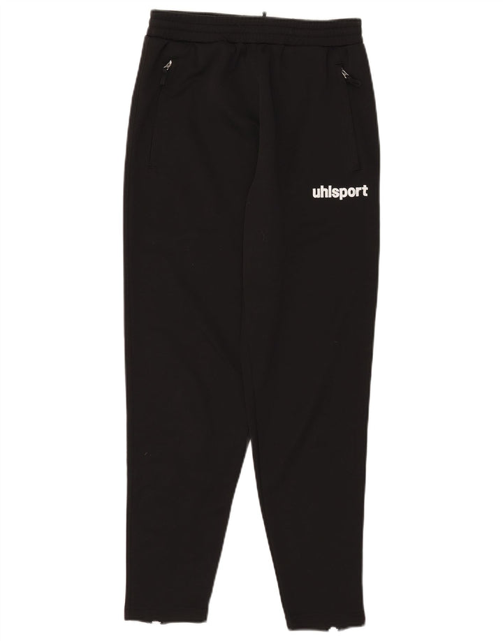Calça de treino masculina Uhlsport com estampa gráfica pequena de poliéster preto