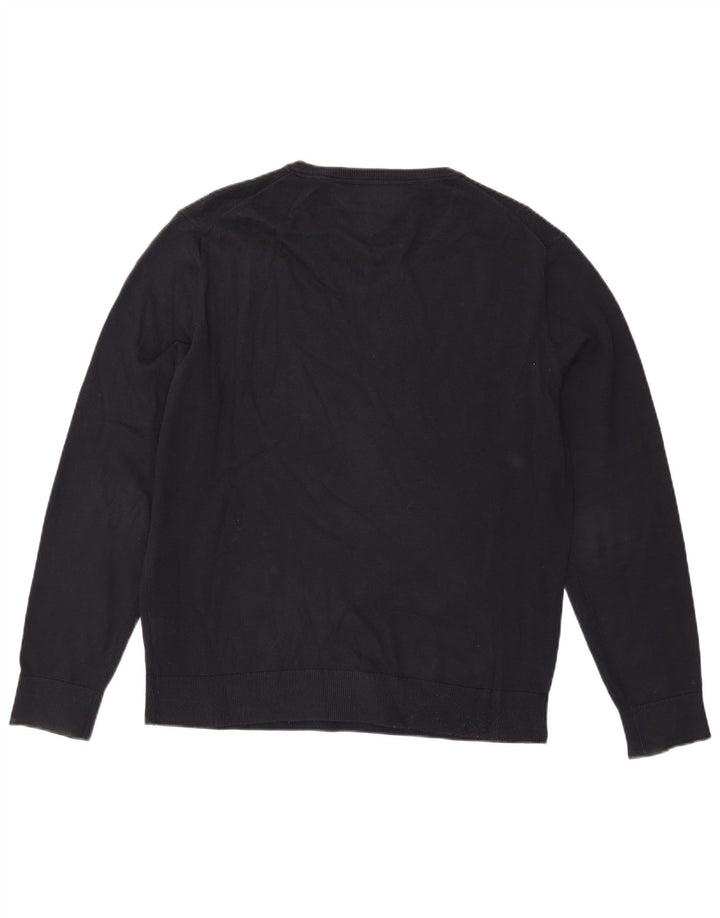 Suéter masculino TOMMY HILFIGER com decote em V XL azul marinho algodão