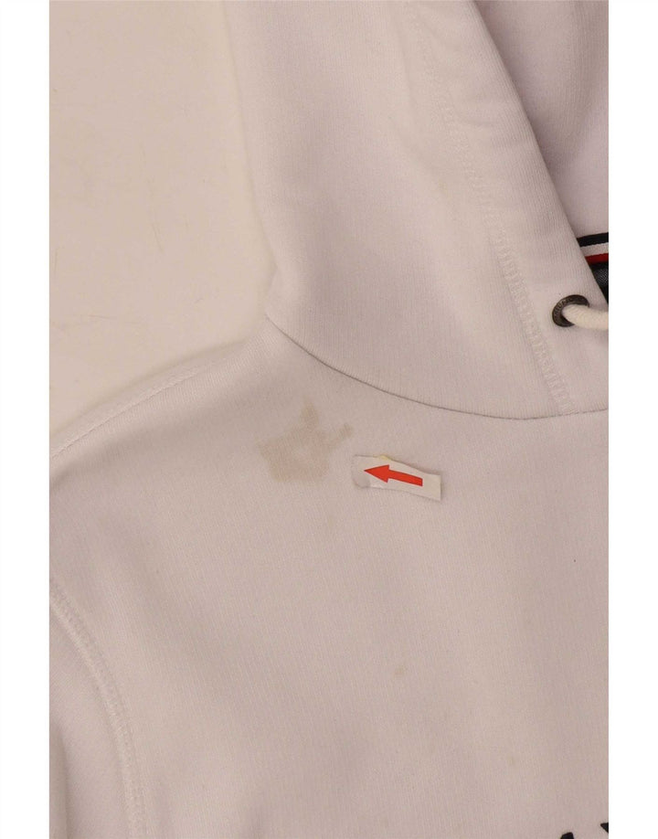 Tommy Hilfiger moletom com capuz gráfico masculino médio algodão branco