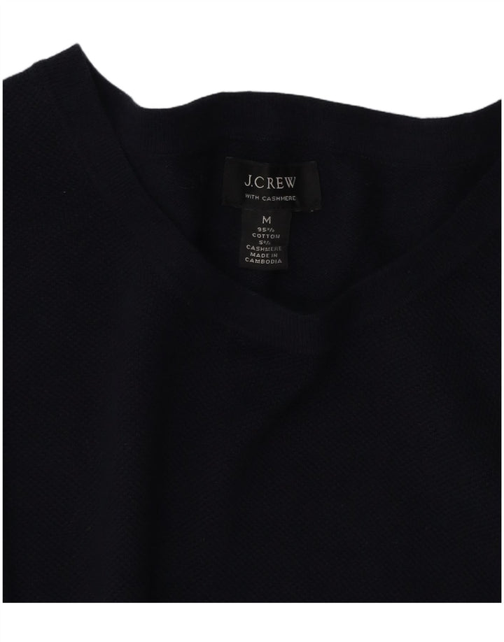 J. CREW Suéter masculino com gola canoa de algodão azul marinho médio