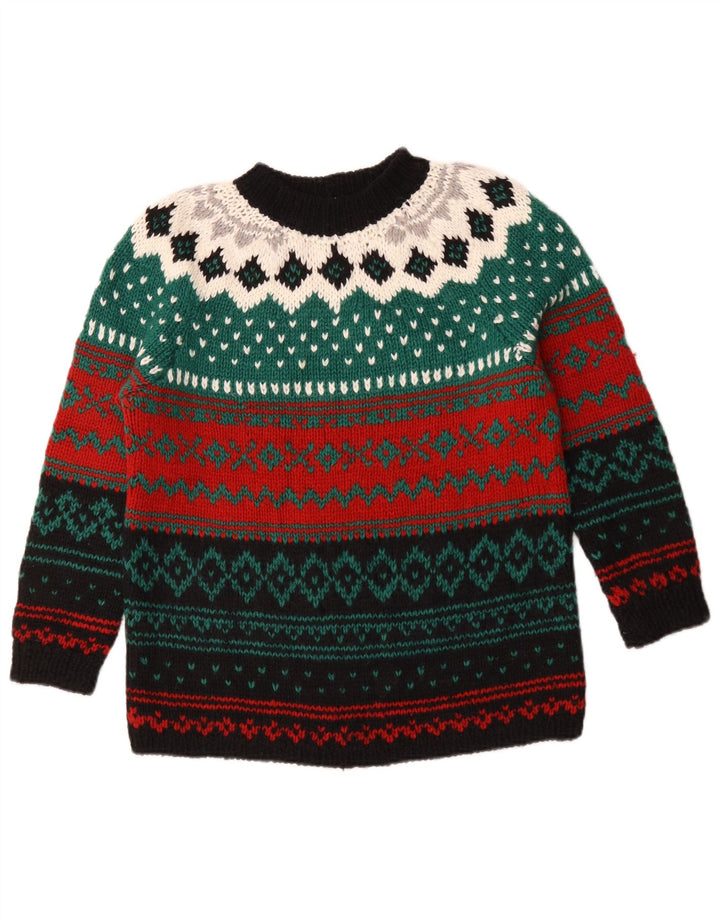 Suéter feminino vintage com gola tartaruga Reino Unido 16 grande multicolorido