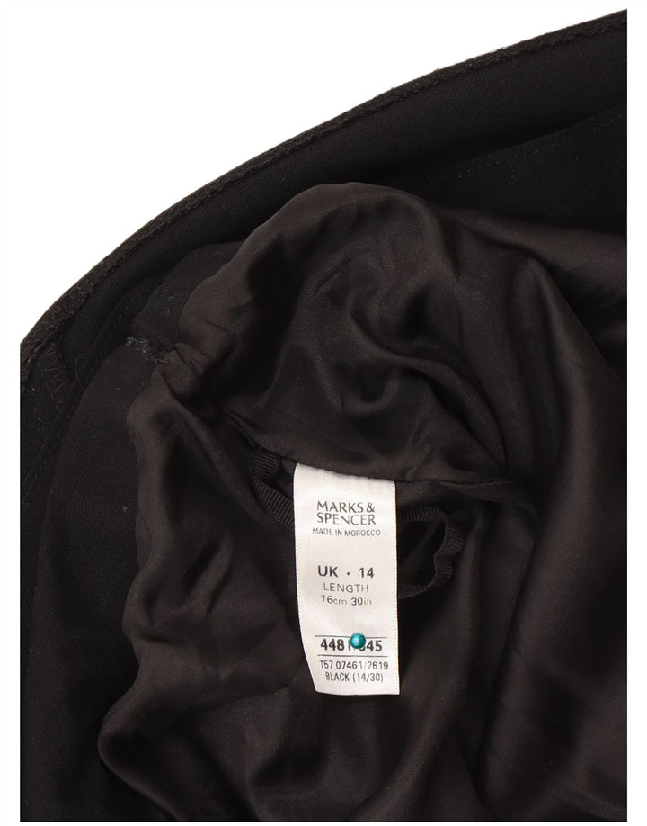 Saia feminina Marks & Spencer A-Line UK 14 Médio W30 Poliéster Preto