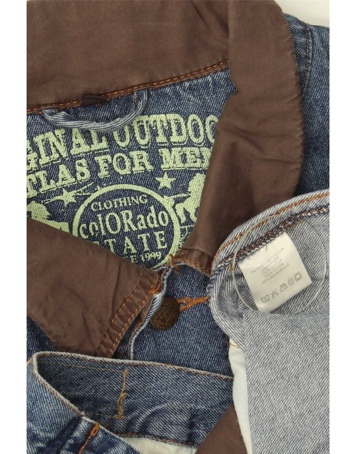 Jaqueta jeans masculina Atlas For Men UK 40 grande algodão azul