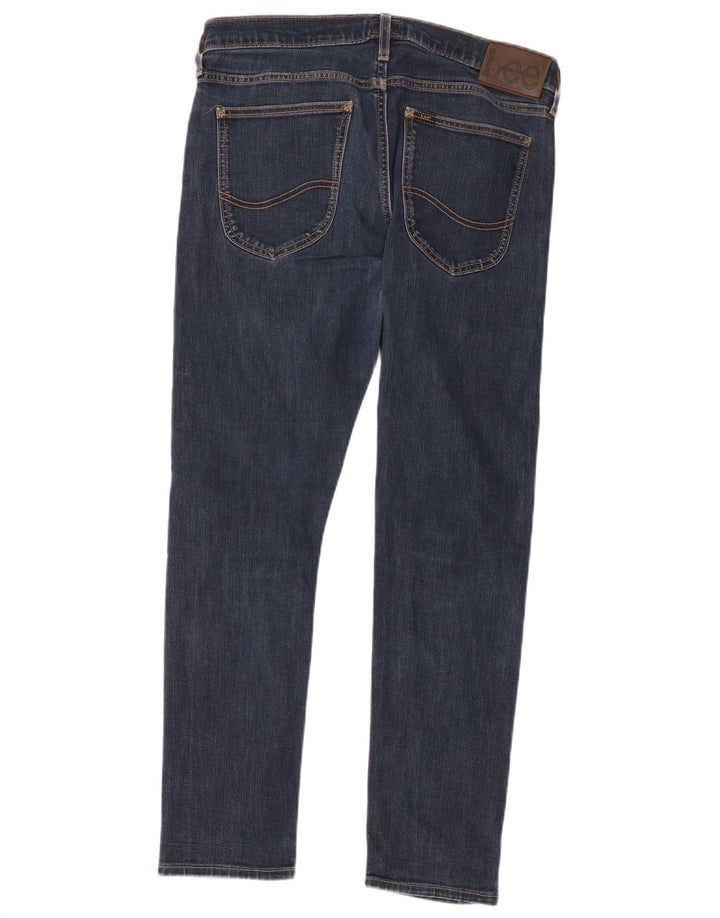 Lee Mens Luke Slim Jeans W32 L32 Azul Marinho Algodão