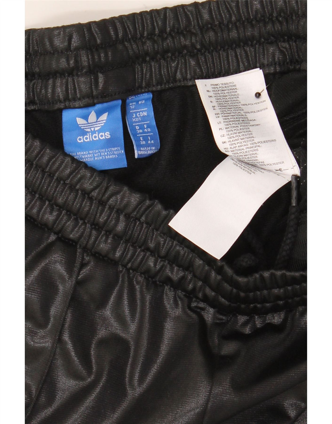 Calça de treino feminina Adidas UK 12 poliéster preto médio