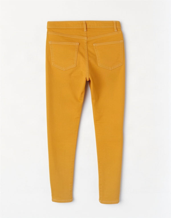 Topshop feminino Jamie Crop skinny jeans W28 L25 algodão amarelo