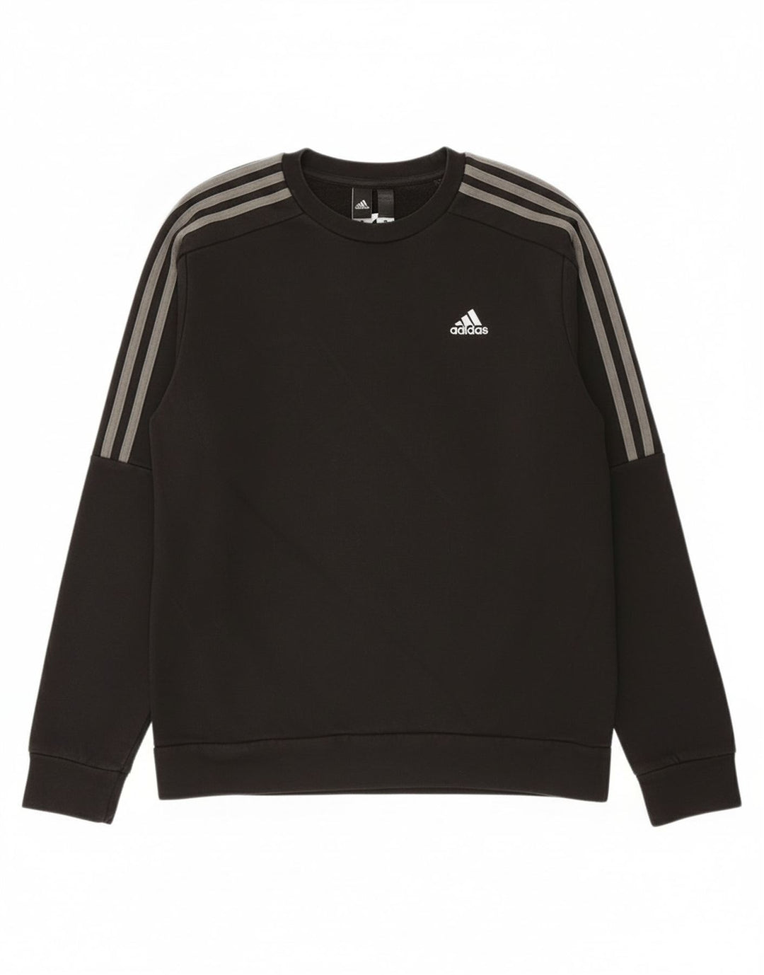 Adidas Mens Moletom Jumper Pequeno Algodão Preto