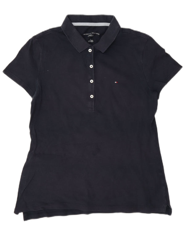 Camisa polo feminina Tommy Hilfiger Classic Fit Reino Unido 14 Médio Azul Marinho