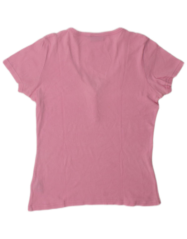 Camiseta feminina Fila UK 14 algodão rosa médio