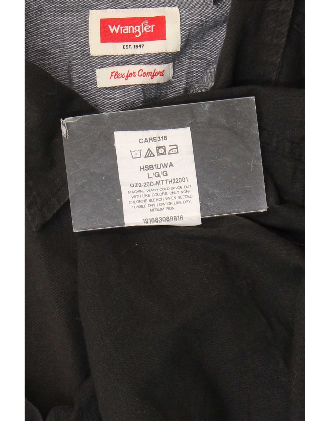 Wrangler Camisa masculina de manga curta grande preta