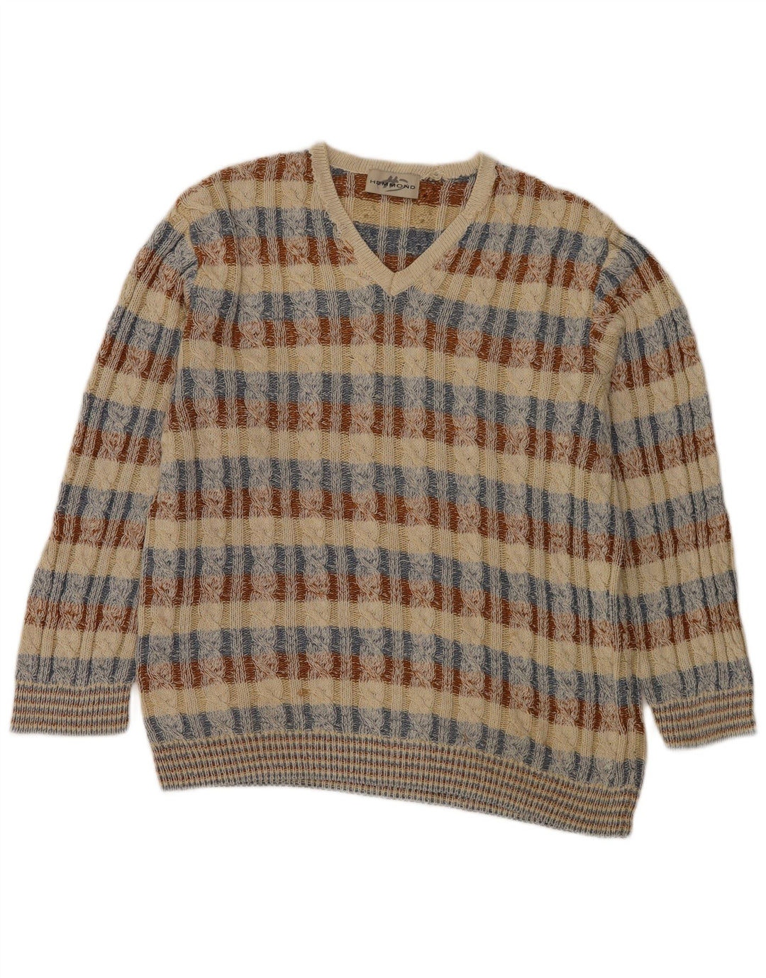 Suéter masculino Hemmond com decote em V XL algodão xadrez multicolorido