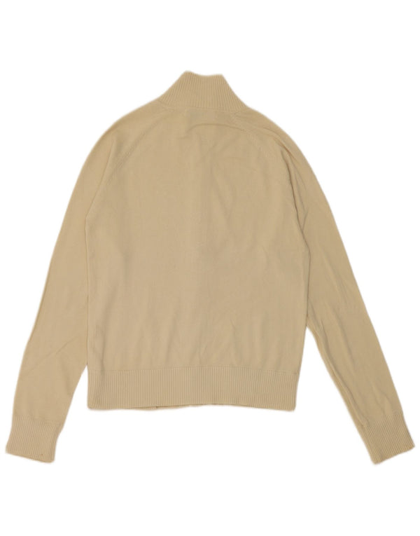 Suéter cardigã feminino Zara UK 12 algodão bege médio