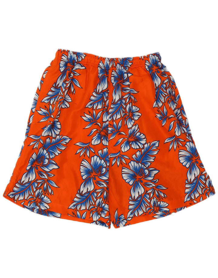 Shorts de banho masculino TOMMY HILFIGER médio laranja floral