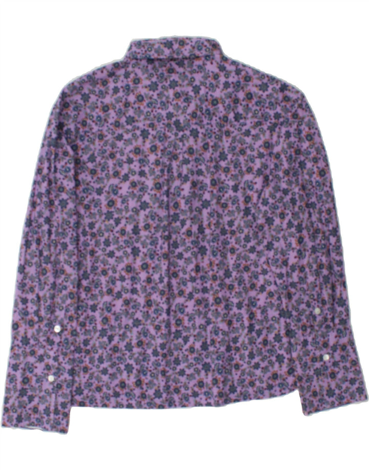 MAX & CO. Womens Shirt UK 6 XS Purple Floral Cotton Vintage Max & Co. and Second-Hand Max & Co. from Messina Hembry 
