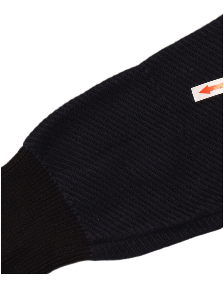 Suéter feminino Iceberg com gola redonda UK 12 lã colorblock cinza médio