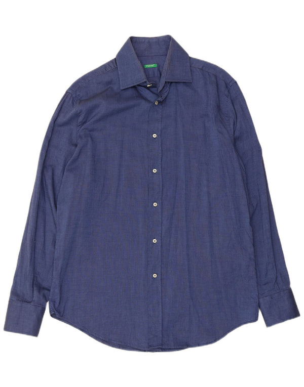 Camisa masculina Benetton XL azul marinho algodão