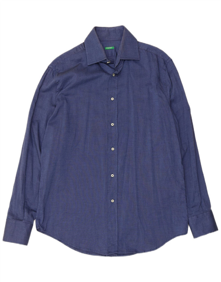 Camisa masculina Benetton XL azul marinho algodão