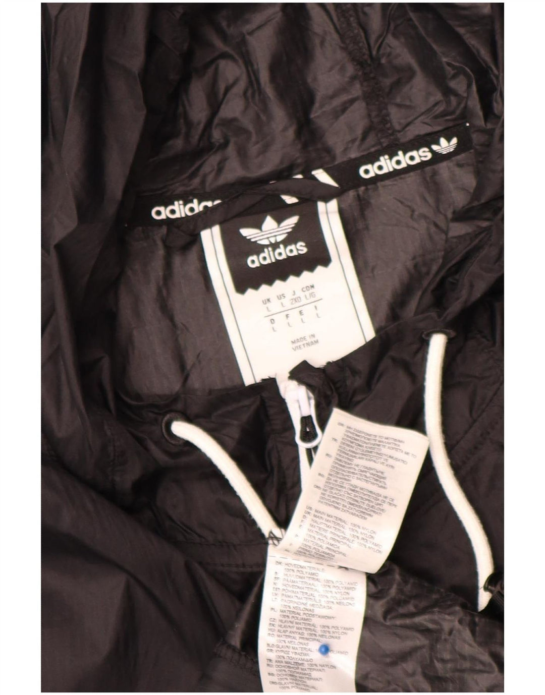 Adidas Mens Hooded Rain Jacket UK 40 Grande Preto Nylon
