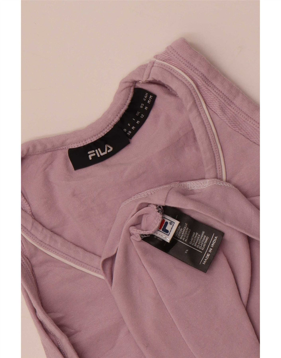 Fila Womens Vest Top UK 12 Médio Algodão Rosa