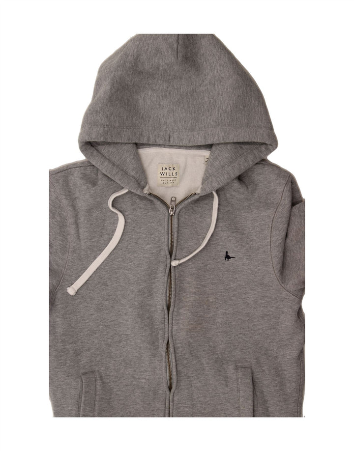 JACK WILLS Boys Zip Hoodie Sweater 13-14 Years Grey Cotton Vintage Jack Wills and Second-Hand Jack Wills from Messina Hembry 