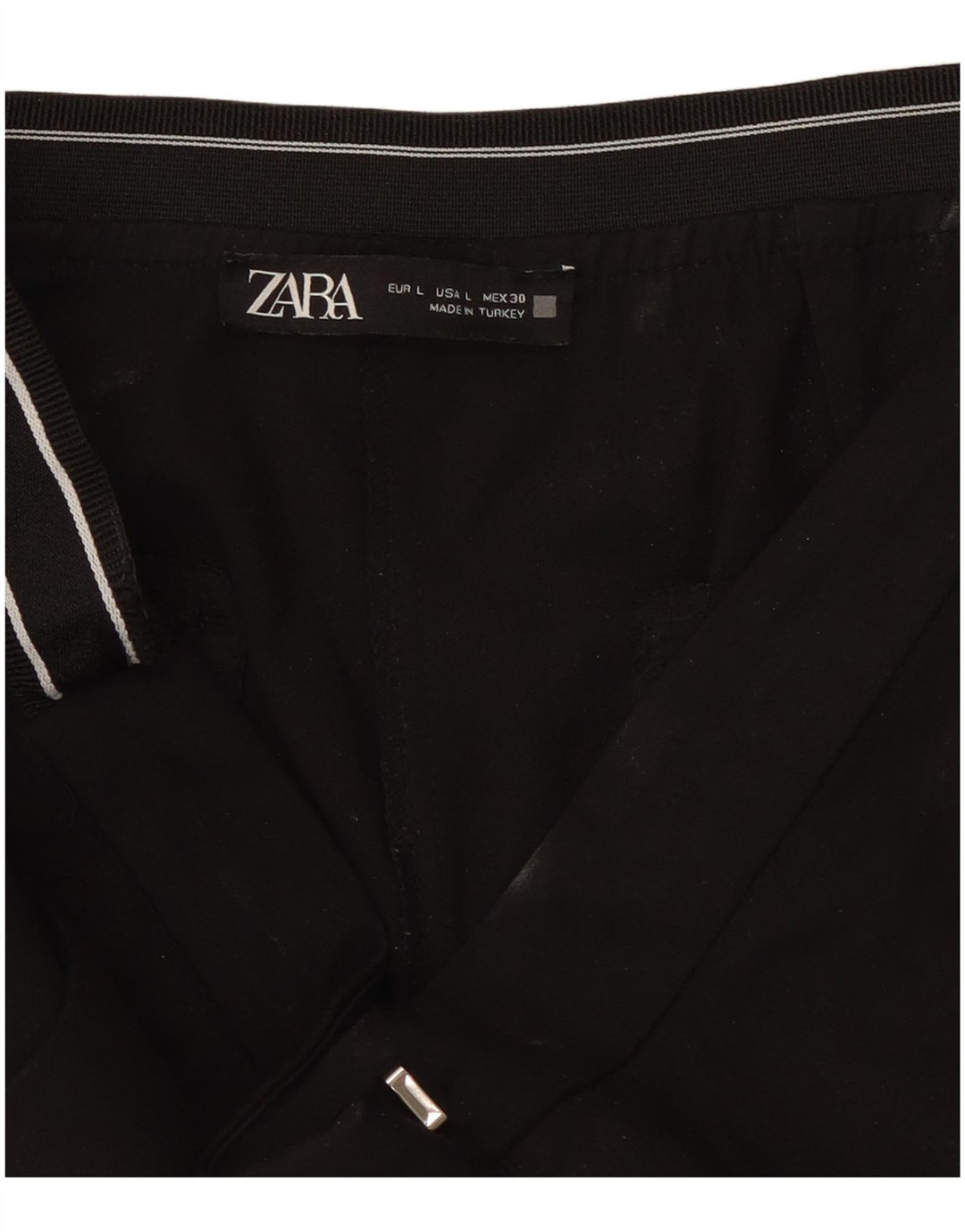 Calça chino reta feminina Zara grande W32 L27 preta