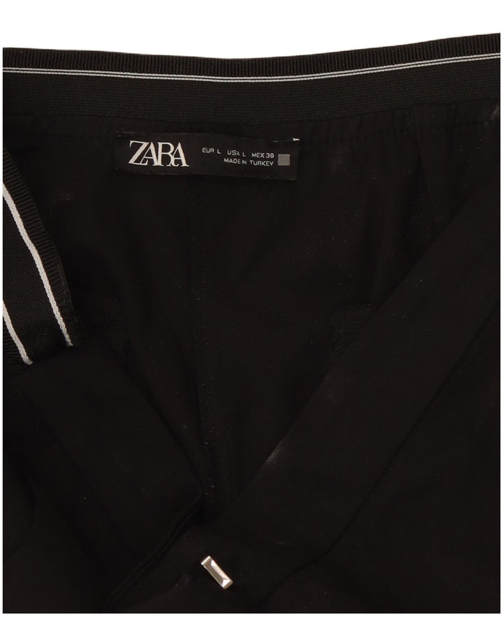 Calça chino reta feminina Zara grande W32 L27 preta