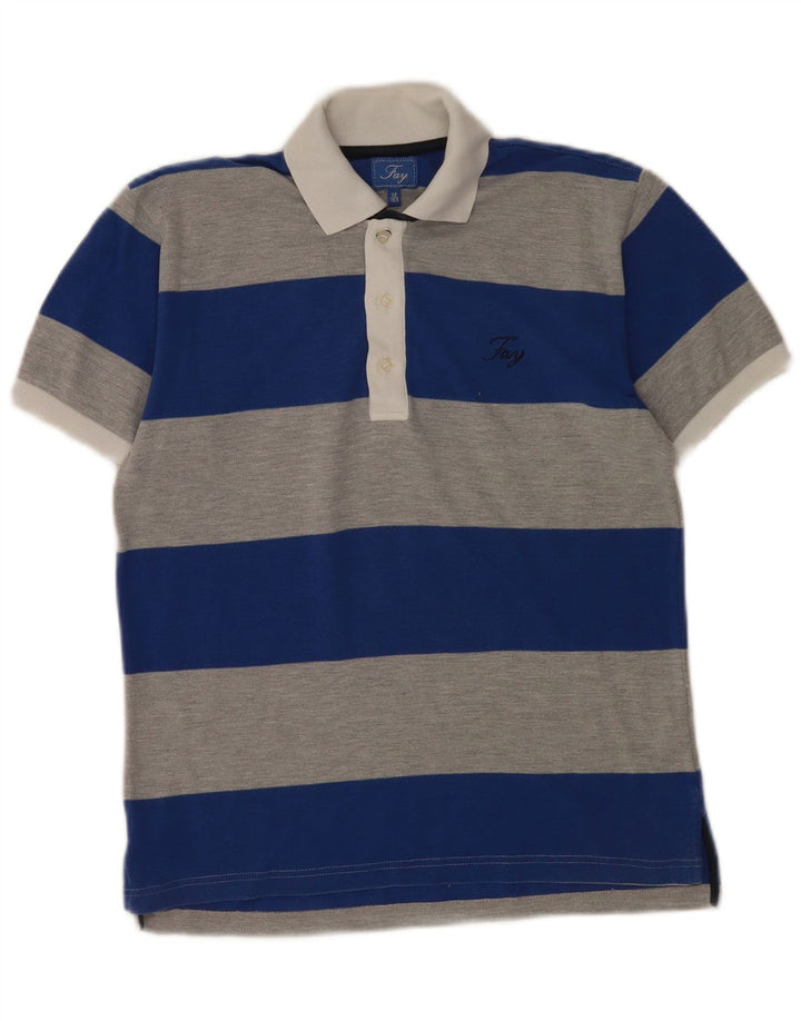 Polo Fay Boys 11-12 Anos Azul Listrado Algodão