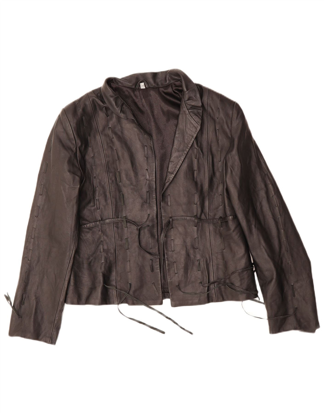 Jaqueta de couro feminina VINTAGE IT 44 médio preto