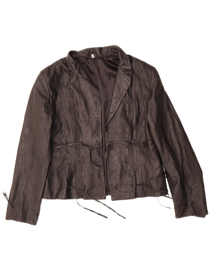 Jaqueta de couro feminina VINTAGE IT 44 médio preto